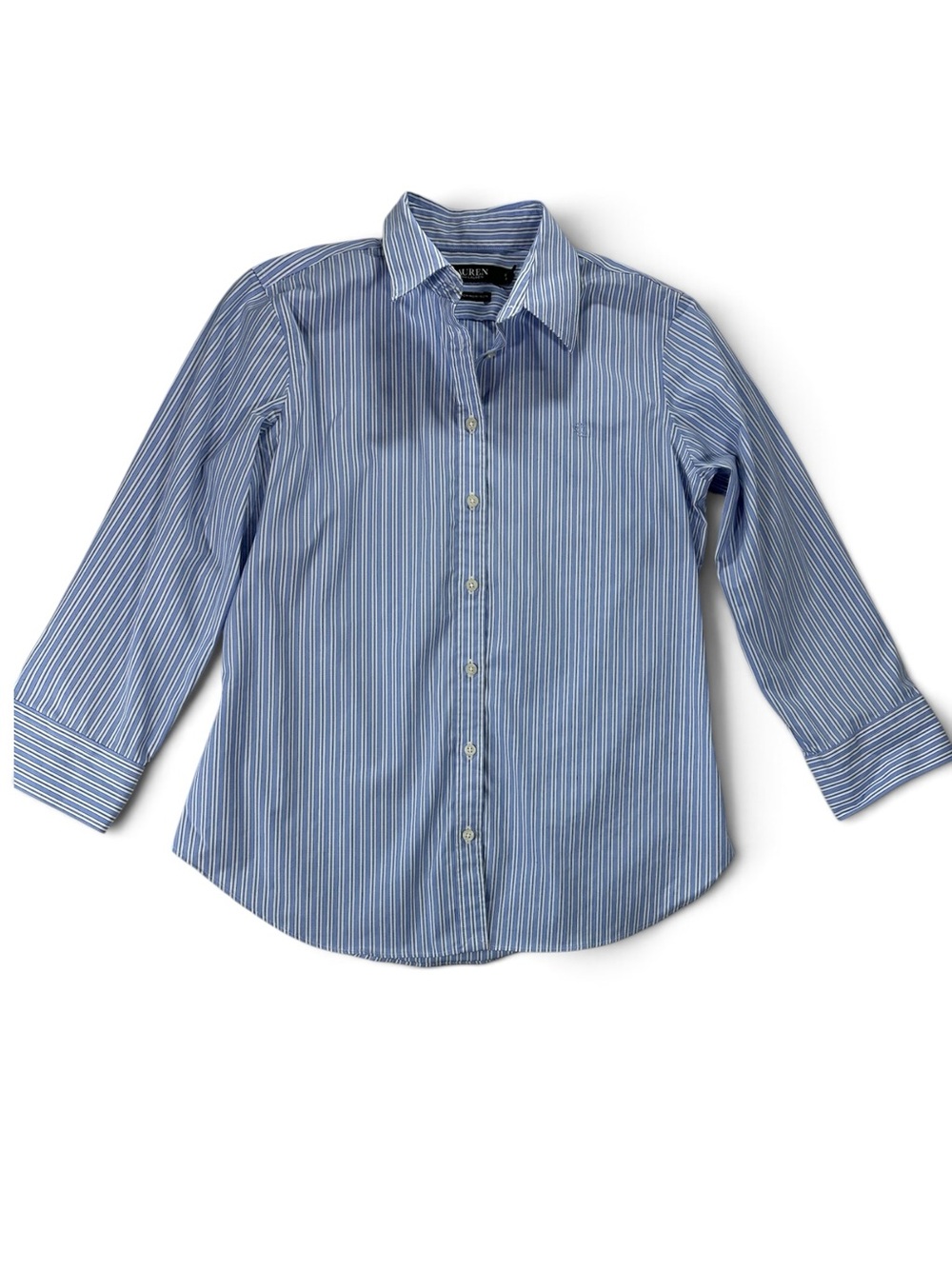 Lauren Ralph Lauren Women’s M Blue & White Striped Button-Down Shirt